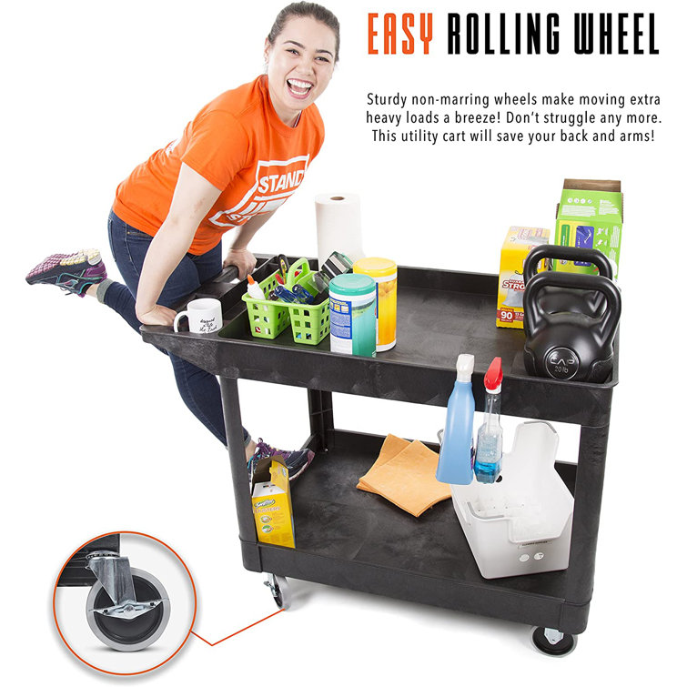 Stand Steady Tubstr Compact 2 Shelf Utility Cart | Made In USA | Space-Saving Tub Cart Holds Up To 300 Lbs | Storage & Rolling Tool Cart For School, Office, Garage - View #10